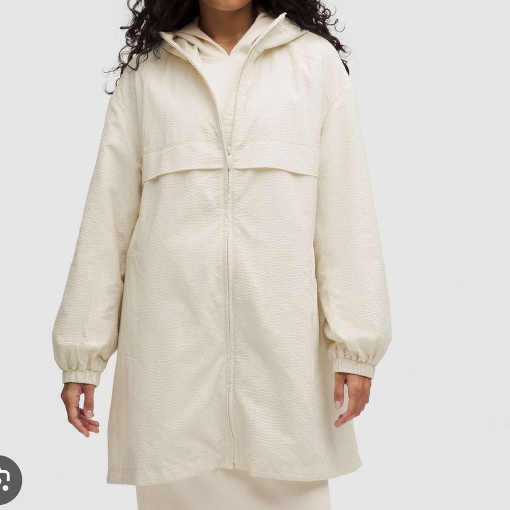 lululemon athletica Ivory Hooded Long Jacket